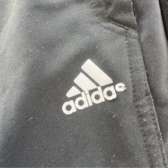 Adidas Track Pants Gray Stretch Tapered Fit Climalite Zip Legs L - Picture 8 of 8
